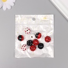 Бусины для творчества дерево "Божья коровка" набор 10 шт 1,6х1,6х1,6 см - фото 30081608