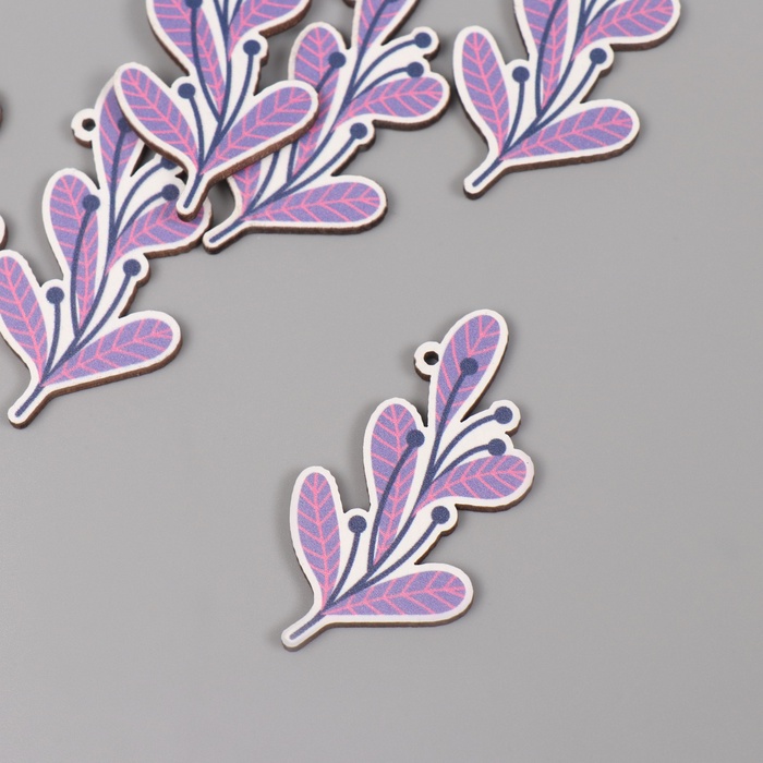 Декор для творчества дерево «Веточка», набор 6 шт., 4.5×3×0.3 см