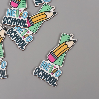 Декор для творчества дерево «Линейка и карандаш», набор 5 шт., 5.7×2.7×0.3 см