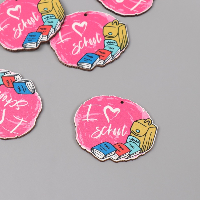 Декор для творчества дерево «Школьные принадлежности», набор 5 шт., 3.8×4.5×0.3 см - Фото 1