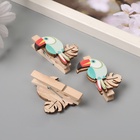 Декор для творчества дерево «Прищепка. Тукан на листе монстеры», набор 3 шт., 1.3×3.7×4.5 см - Фото 3