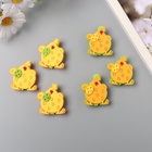 Декор для творчества дерево фетр «Прищепка. Курочка с яйцом», набор 3 шт., 1.8×3.8×4.8 см, МИКС - Фото 1