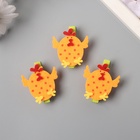 Декор для творчества дерево, фетр «Прищепка. Петушок-яйцо», набор 3 шт. 1.8×4×4.8 см - Фото 1