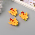 Декор для творчества дерево, фетр «Прищепка. Петушок-яйцо», набор 3 шт. 1.8×4×4.8 см - Фото 2