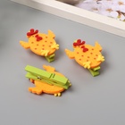 Декор для творчества дерево, фетр «Прищепка. Петушок-яйцо», набор 3 шт. 1.8×4×4.8 см - Фото 3