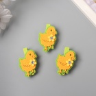 Декор для творчества дерево, фетр «Прищепка. Цыплёнок с цветочком», набор 3 шт. 1.8×3×5.1 см - Фото 1