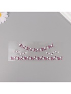 Наклейка-стразы на шею «Чокер из звёзд», фиолетовый, 11.6×18 см - Фото 4