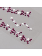 Наклейка пластик стразы "Чокер из звёзд" фиолетовый 11,6х18 см - фото 809237441