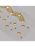 Наклейка пластик стразы "Чокер Роскошь" золото 11,6х18 см - фото 809237445