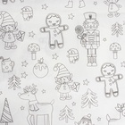 Скатерть новогодняя раскраска Доляна, детская, одноразовая, бумага, 120×180 см, белая - Фото 2