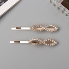 Невидимки для волос QF «Дилис», набор 2 шт., петельки, 6 см, золото - Фото 2