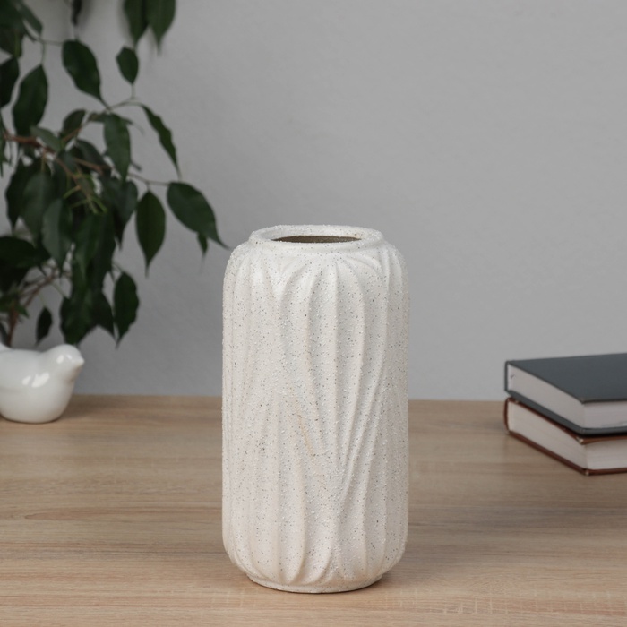 Ваза для цветов «Лиам элит», d=6 см, 20×10 см, керамика, белая