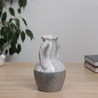 Ваза «Бригэм», кувшин, d=6 см, h=19×12 см, керамика, бело-серая 10697964 Ваза «Бригэм», кувшин, d=6 см, h=19×12 см, керамика, бело-серая 10697964