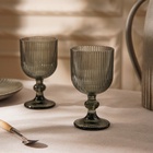 УЦЕНКА Набор бокалов для вина SL Home «Модерн», 250 мл, 8×14,5 см, стекло, графитовый - Фото 1