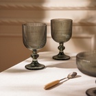 УЦЕНКА Набор бокалов для вина SL Home «Модерн», 250 мл, 8×14,5 см, стекло, графитовый - Фото 2