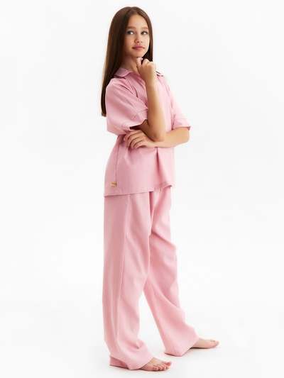 Комплект (рубашка и брюки) для девочки MINAKU, бежево-розовый, рост