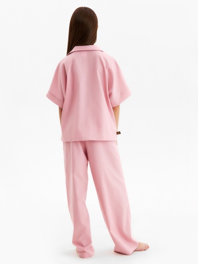 Комплект (рубашка и брюки) для девочки MINAKU, бежево-розовый, рост