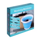 Портативная мини-стиральная машина LWM-02 с ведром 5 л, складная, голубая - Фото 8