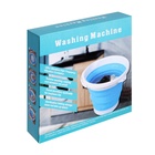 Портативная мини-стиральная машина LWM-03 с ведром 10 л, складная, голубая - Фото 8