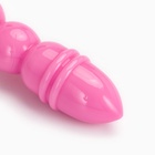 Анальная пробка с мехом, втулка силикон, 130×21 мм, хвост 65 мм, шары, розовый - Фото 5