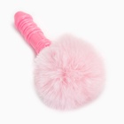 Анальная пробка с мехом, втулка силикон, 130×26 мм, хвост 65 мм, кольца, розовый - Фото 3