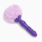 Анальная пробка с мехом, втулка силикон, 130×26 мм, хвост 65 мм, кольца, сиреневый - Фото 2
