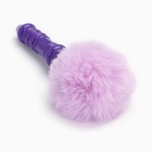 Анальная пробка с мехом, втулка силикон, 130×26 мм, хвост 65 мм, кольца, сиреневый - Фото 4
