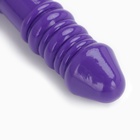 Анальная пробка с мехом, втулка силикон, 130×26 мм, хвост 65 мм, кольца, сиреневый - Фото 4