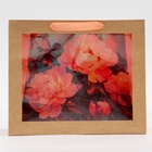 Пакет подарочный с PVC окном, «Пионы», 31×11×26 см - Фото 2