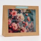 Пакет подарочный с PVC окном, «Цветы», 31×11×26 см - Фото 2