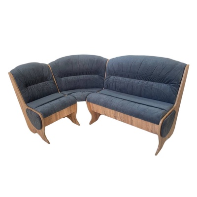 Кухонный уголок «КУ-8», с ящиком, без стола, 1740×1230×940 мм, велюр, цвет дуб вотан/тёмно - серый