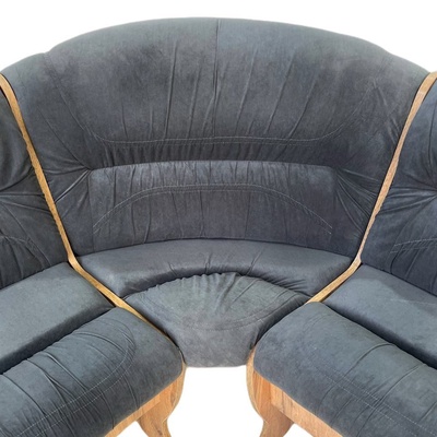 Кухонный уголок «КУ-8», с ящиком, без стола, 1740×1230×940 мм, велюр, цвет дуб вотан/тёмно - серый