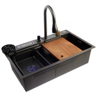 УЦЕНКА Кухонная мойка ZEIN M02,S=3,0и0,7мм,смеситель,корзины,разделочная доска,сифон,графит - фото 14676296