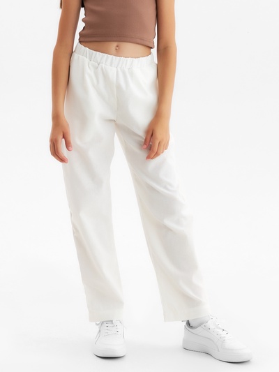 Брюки для девочки MINAKU, цвет молочный, рост 146 см