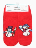 Носки женские махровые Hobby Line «Дружные снеговички», красные, размер 36-40 - фото 31459326