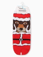 Носки женские махровые "Пес - Дед Мороз" Нжмп2242-03-11, цвет красный, р-р 36-40 - фото 31459335