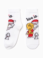 Носки женские махровые "Love is"  Нжмп2530, цвет МИКС, р-р 36-40 - фото 31459378