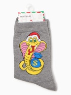 Носки женские "Змейка с деньгами", цвет серый, р-р 36-40 - фото 31459486