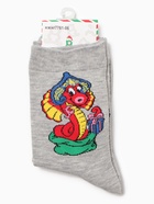 Носки женские "Змея в кокошнике", цвет серый, р-р 36-40 - фото 31459495