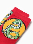 Носки женские "Змея в круге", цвет красный, р-р 36-40 - фото 30886905