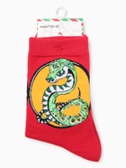 Носки женские "Змея в круге", цвет красный, р-р 36-40 - фото 30886906