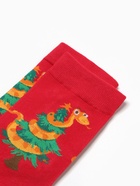 Носки женские "Змей на елке", цвет красный, р-р 36-40 - фото 31459506