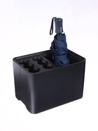 Подставка для зонтов, пластик, 6 круглых, 4 квадратных отделений, 18×18×26.5 см, чёрная - Фото 3