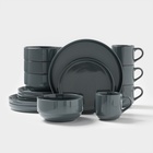 УЦЕНКА Набор посуды Magistro Night, фарфор, 16 предметов: тарелка d=25,5 см, d=19 см, миска 850 мл, d=15 см, кружка 320 мл, серый - Фото 1