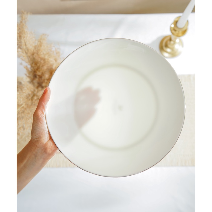 Тарелки SL Home «Каскарон», d=23.3 см, набор 2 шт., костяной фарфор, белые - фото 114052146