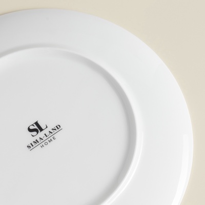 Тарелки SL Home «Каскарон», d=23.3 см, набор 2 шт., костяной фарфор, белые