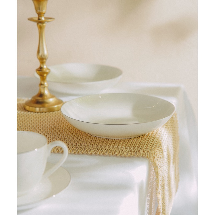 Тарелки глубокие SL Home «Каскарон», 700 мл, d=20 см, набор 2 шт., костяной фарфор, белые - фото 114051989