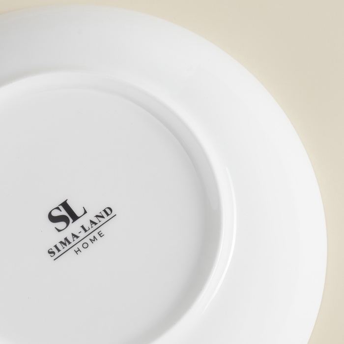 Тарелки глубокие SL Home «Каскарон», 700 мл, d=20 см, набор 2 шт., костяной фарфор, белые - фото 114051987