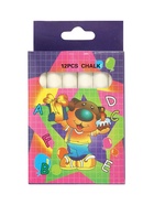 Мел школьный, белый, набор 12 штук, круглый, беспыльный, в картонной коробке - фото 122917444