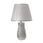 Настольная лампа с абажуром RISALUX «Мессина», Е14, 40 Вт, серебристый, 25×25×44 см - Фото 6